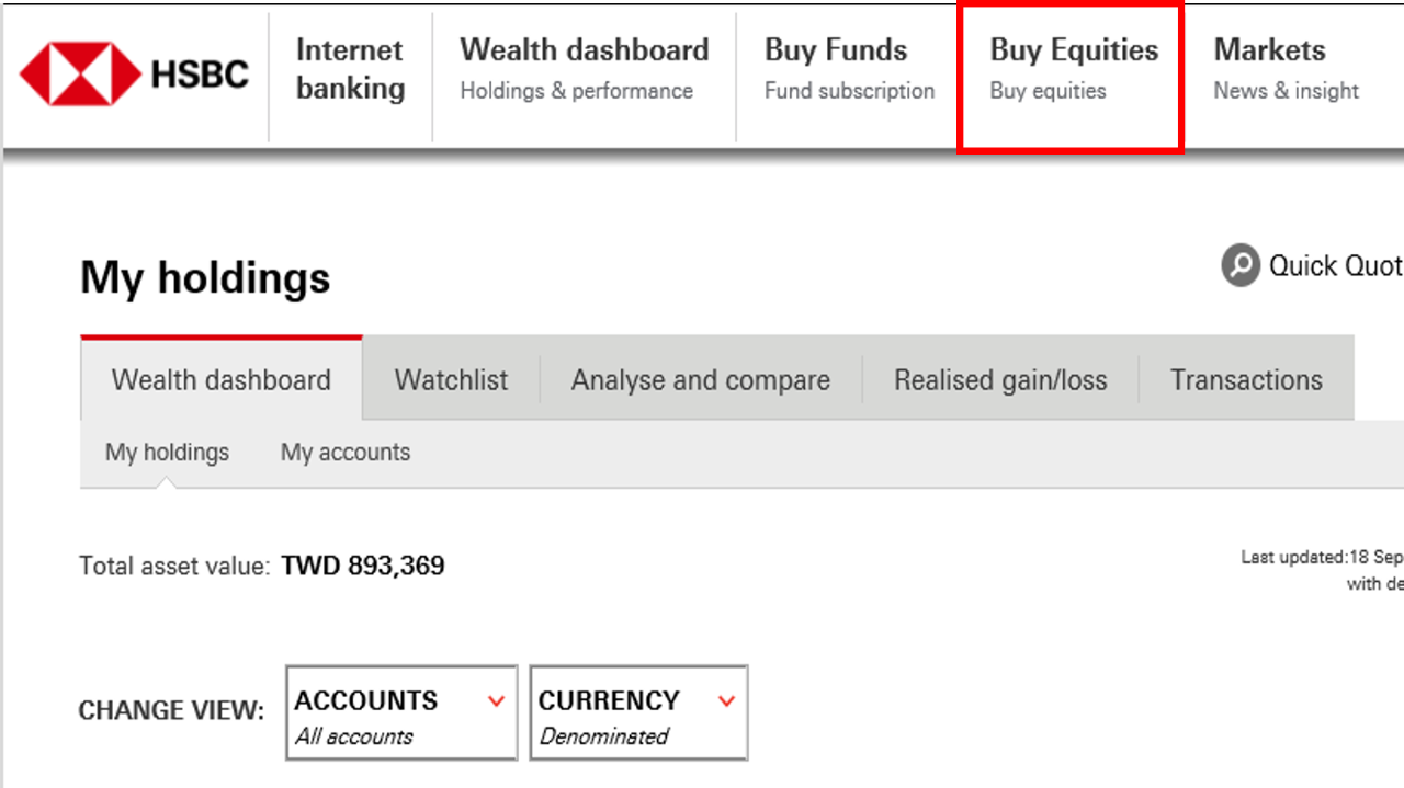 Click Buy Equities; image used for Exchange Traded Funds (ETF).